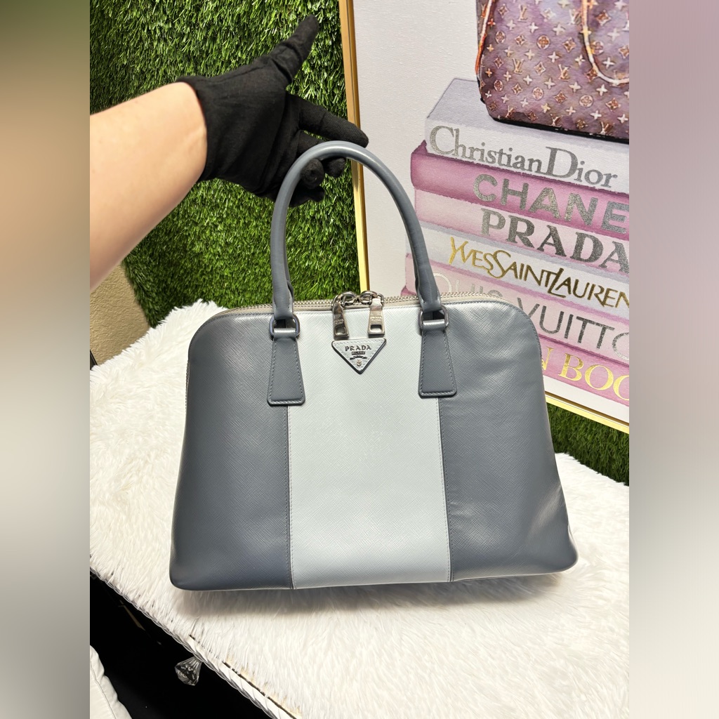 Prada Two Tone Saffiano Lux Promenade Bag A610m232